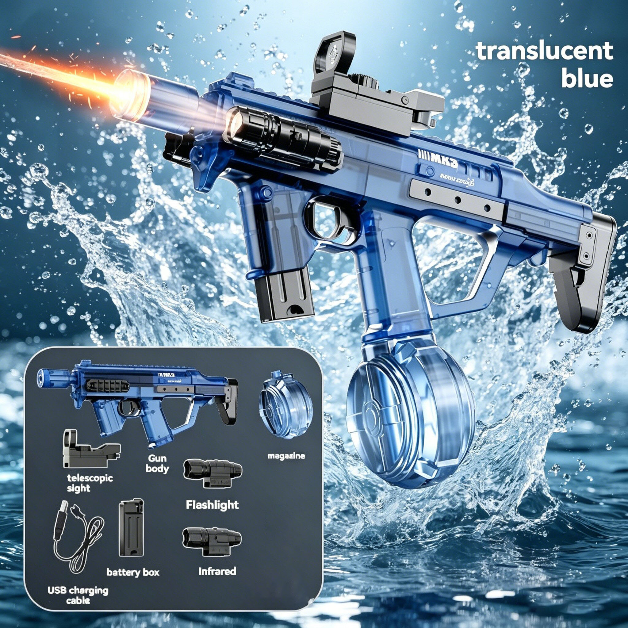 Outdoor Power Wash - 2026New adult electric MK3 water guns