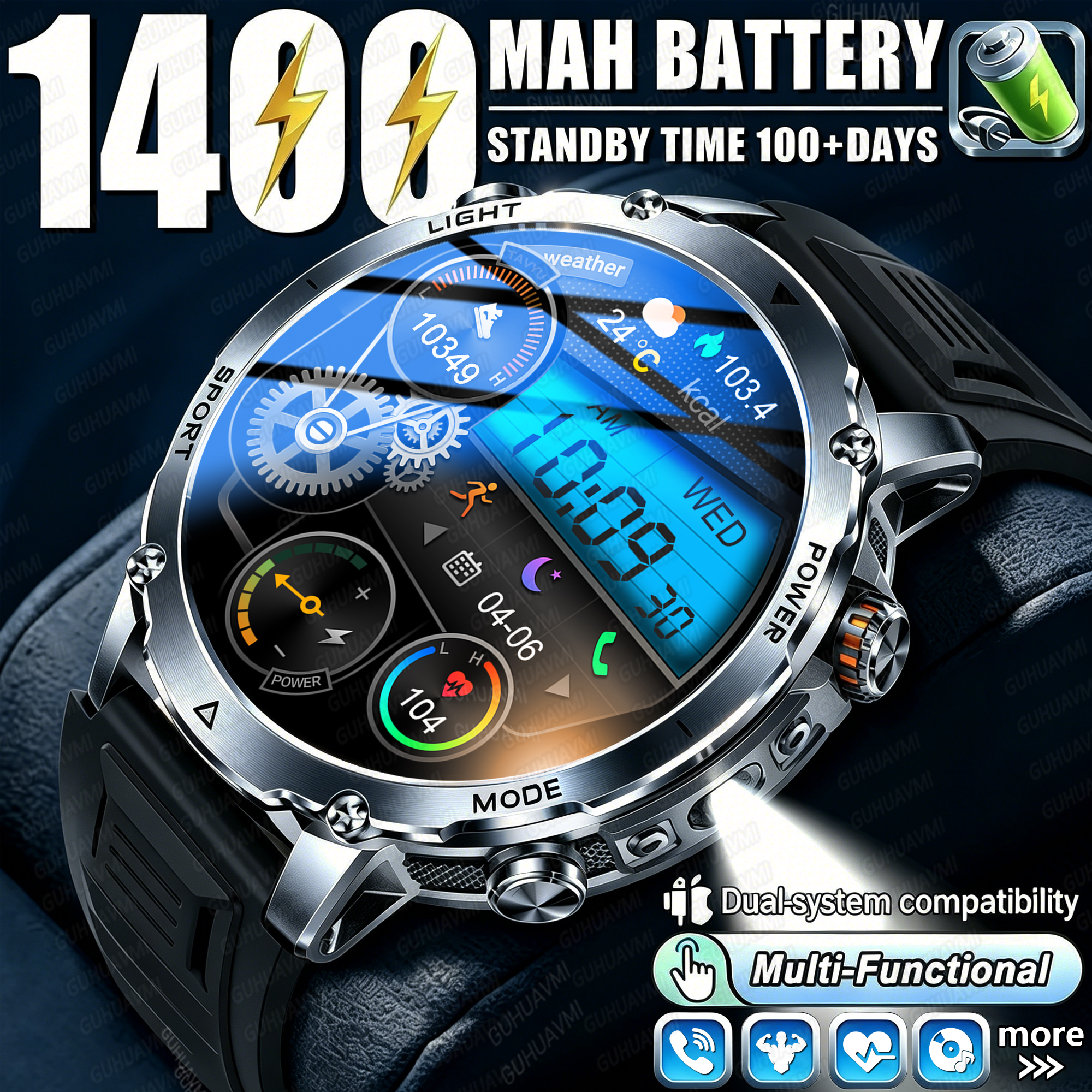 Outdoor Power Monitor - Newly Durable 1400mAh Large Battery Smart