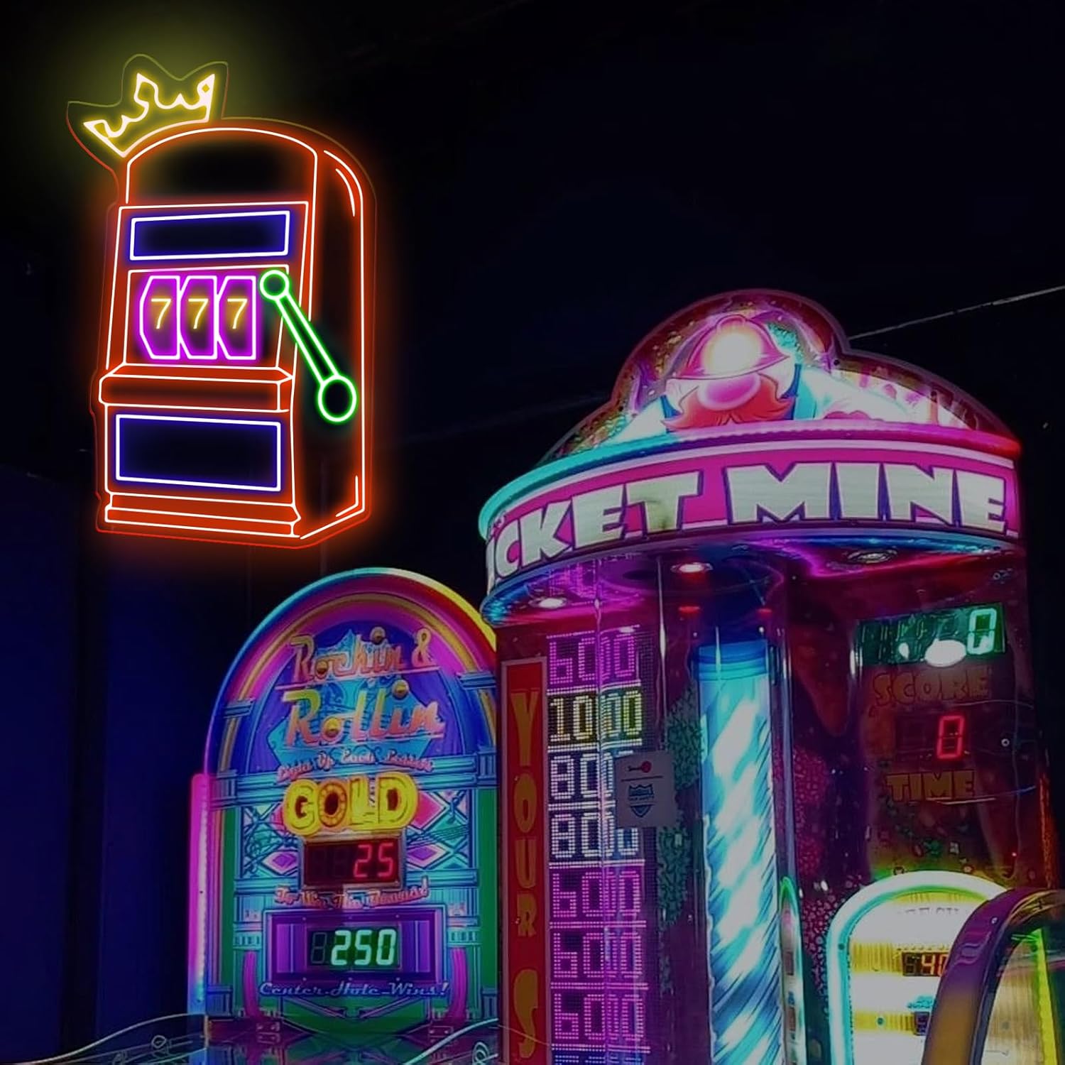 Slot Machine Neon Sign Game Ic - Outdoor Power Garage incelemesi ve fiyatı