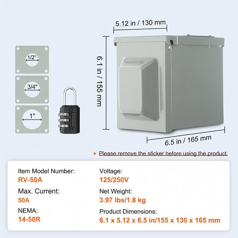 RV Electrical Pedestal 125/250 - Outdoor Power Receptacle Box incelemesi ve fiyatı
