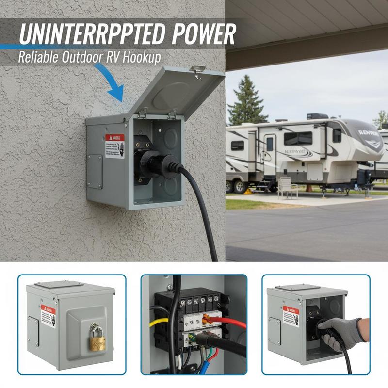 RV Electrical Pedestal 125/250 - Outdoor Power Receptacle Box incelemesi ve fiyatı