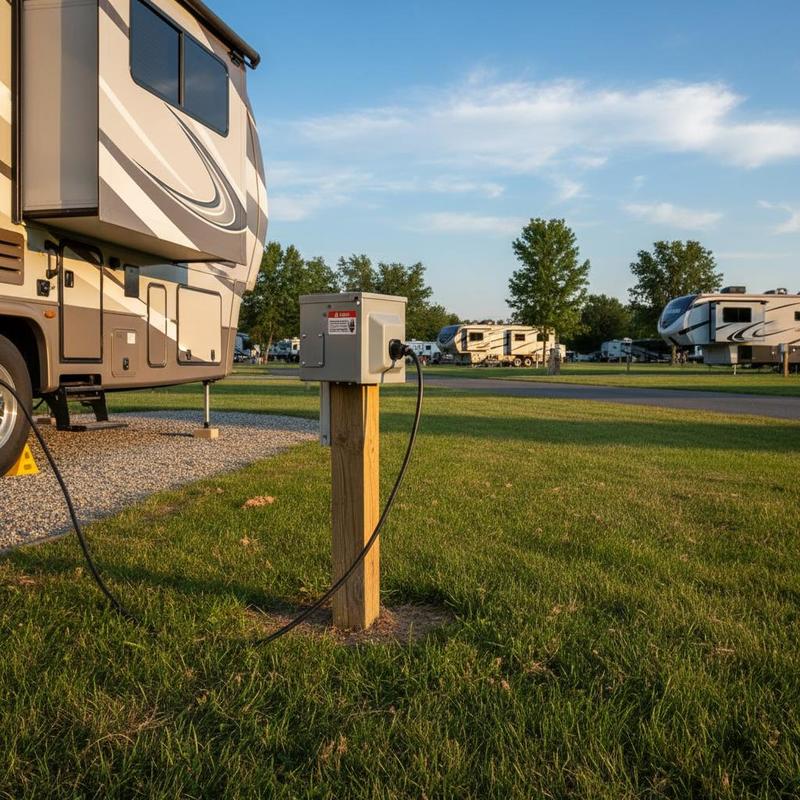 RV Electrical Pedestal 125/250 - Outdoor Power Receptacle Box incelemesi ve fiyatı