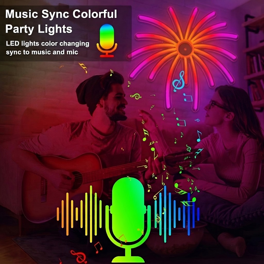 RGB Fireworks Neon Sign LED Li - Outdoor Power For Xmas Lights incelemesi ve fiyatı