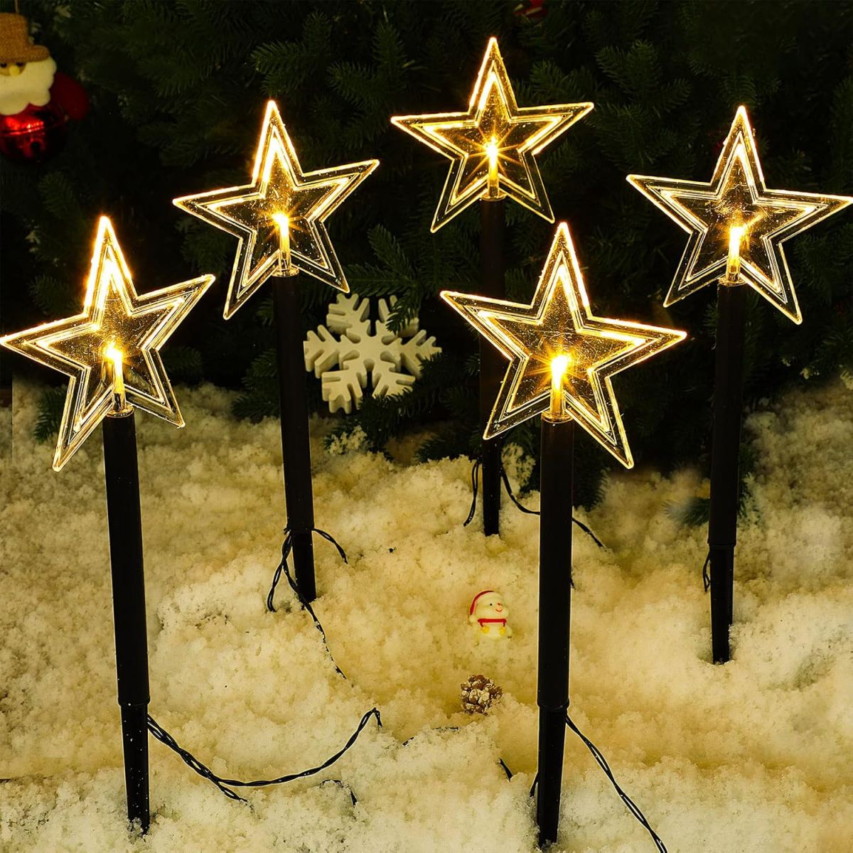 5Pcs Christmas Pathway Lights  - Outdoor Power For Xmas Lights incelemesi ve fiyatı