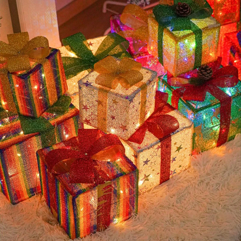 3Pcs/Set LED Christmas Gift Bo - Outdoor Power For Xmas Lights incelemesi ve fiyatı
