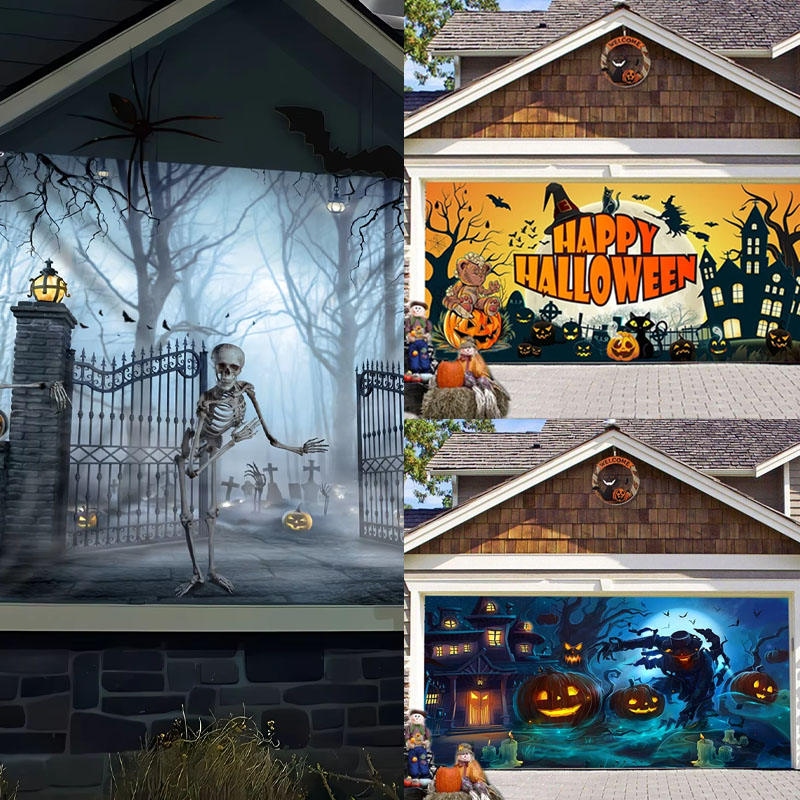 No Power Halloween Garage Door - Outdoor Power Garage incelemesi ve fiyatı