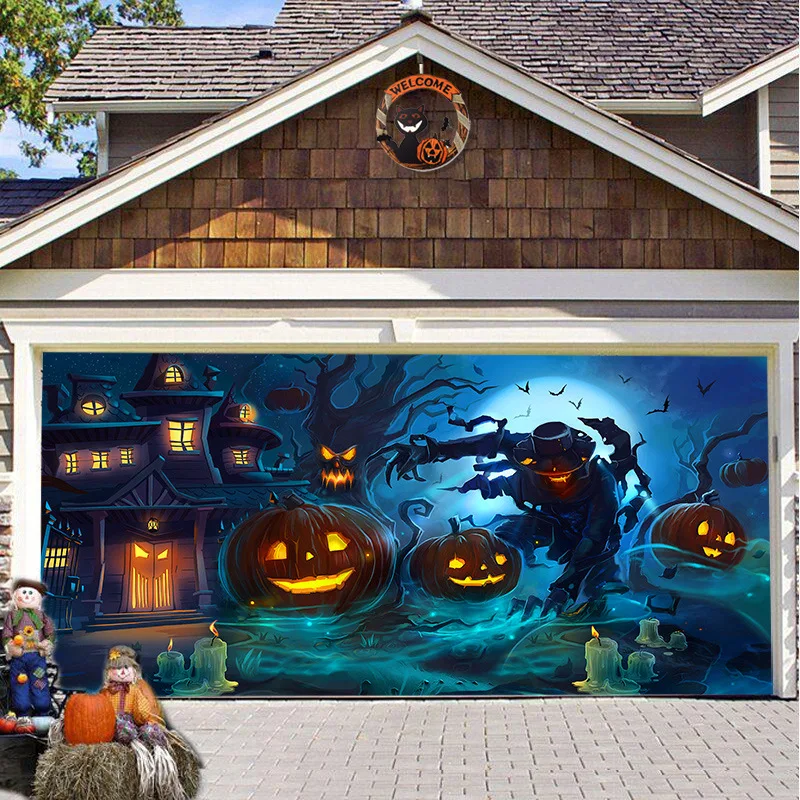 No Power Halloween Garage Door - Outdoor Power Garage incelemesi ve fiyatı