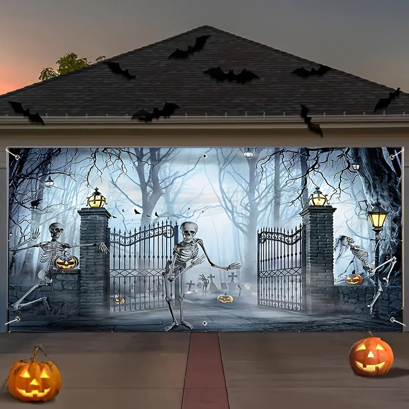No Power Halloween Garage Door - Outdoor Power Garage incelemesi ve fiyatı