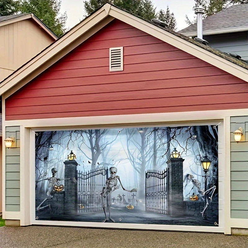 No Power Halloween Garage Door - Outdoor Power Garage incelemesi ve fiyatı
