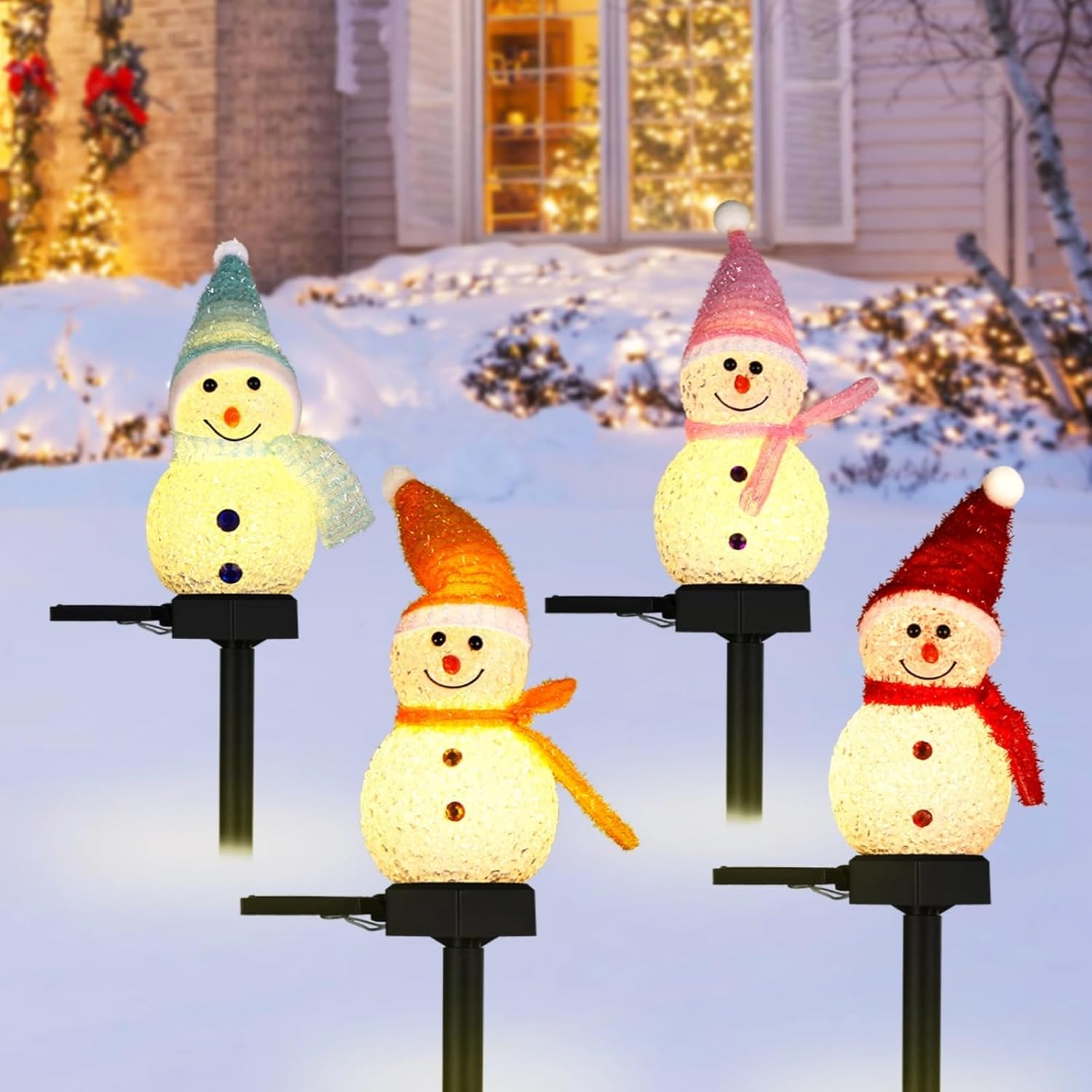 LED Snowman Solar Garden Light - Outdoor Power For Xmas Lights incelemesi ve fiyatı