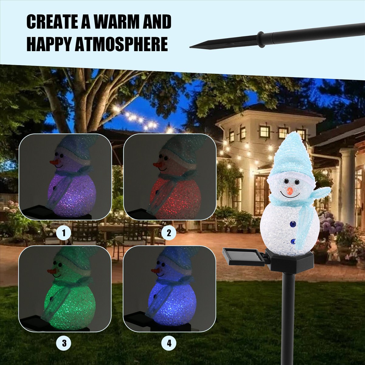 Carefree- Snowman Solar Lights - Outdoor Power For Xmas Lights incelemesi ve fiyatı