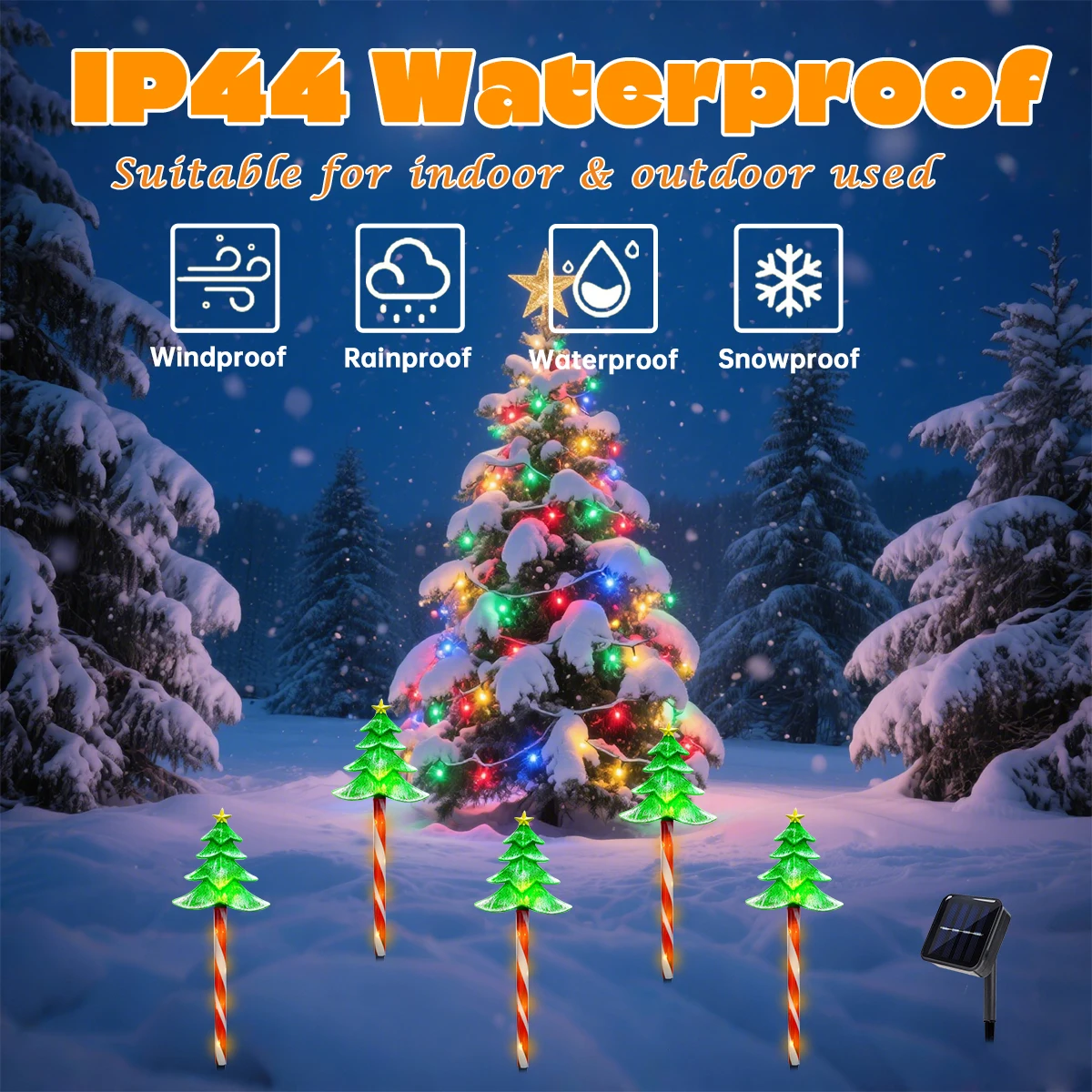 Pop 5pcs/set LED Xmas Tree Dec - Outdoor Power For Xmas Lights incelemesi ve fiyatı