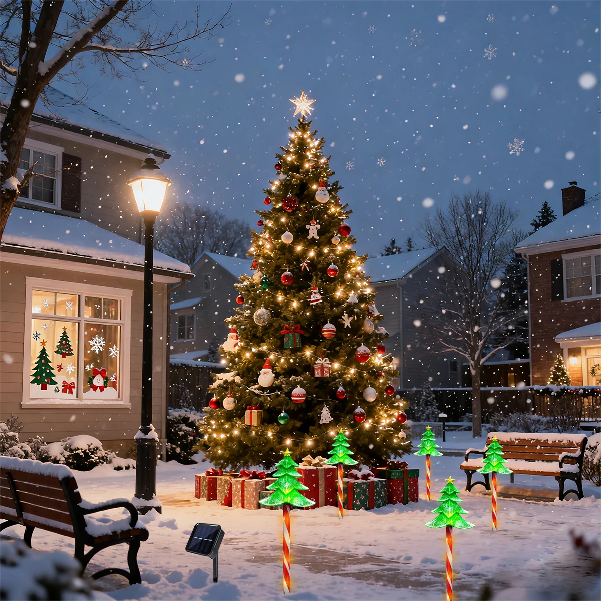 Pop 5pcs/set LED Xmas Tree Dec - Outdoor Power For Xmas Lights incelemesi ve fiyatı
