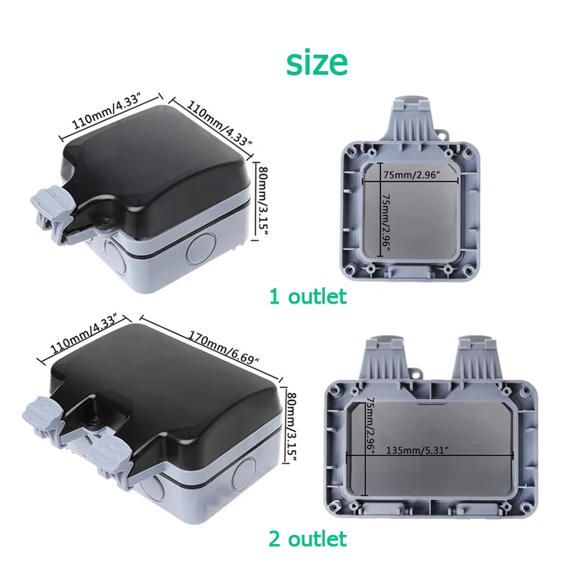 EU KR Outdoor Wall Waterproof  - Outdoor Power Outlet Waterproof incelemesi ve fiyatı