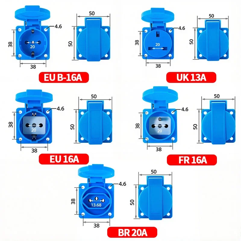 IP54 16A Waterproof Industrial - Outdoor Power Outlet Waterproof incelemesi ve fiyatı