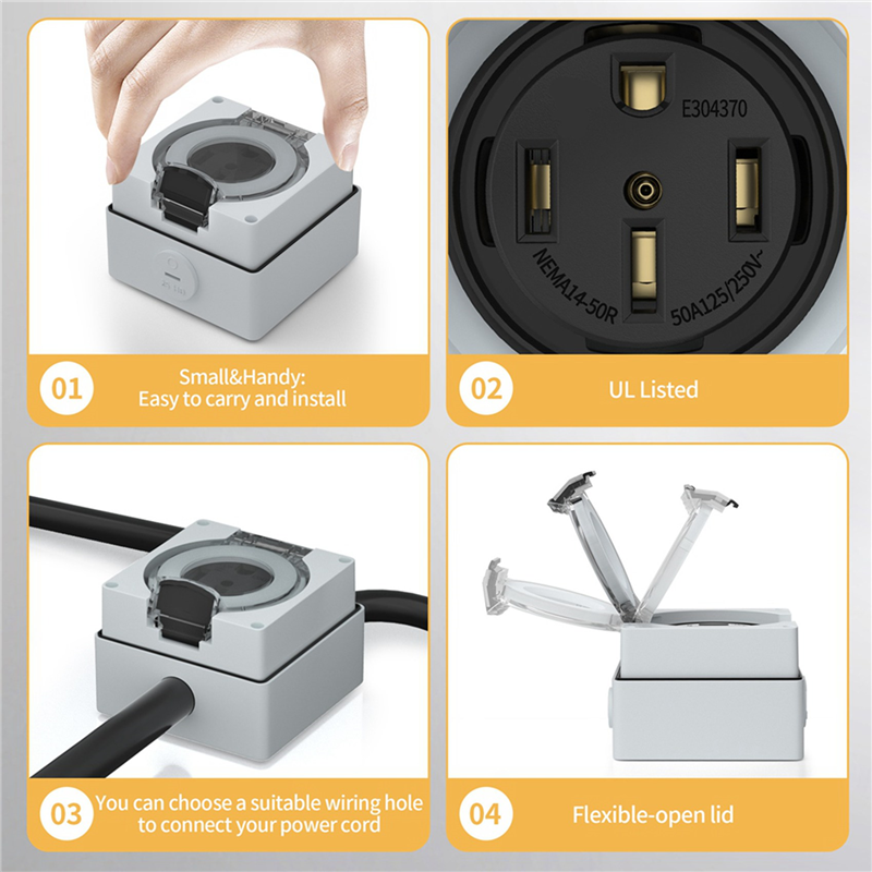 AS60-4X 50Amp Power Outlet Box - Outdoor Power Receptacle Box incelemesi ve fiyatı