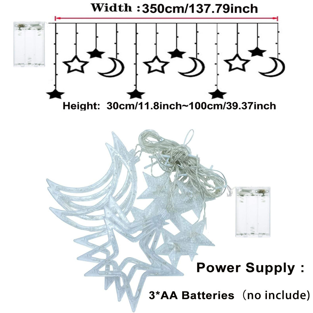 3.5m Star Moon LED Curtain Str - Outdoor Power For Xmas Lights incelemesi ve fiyatı