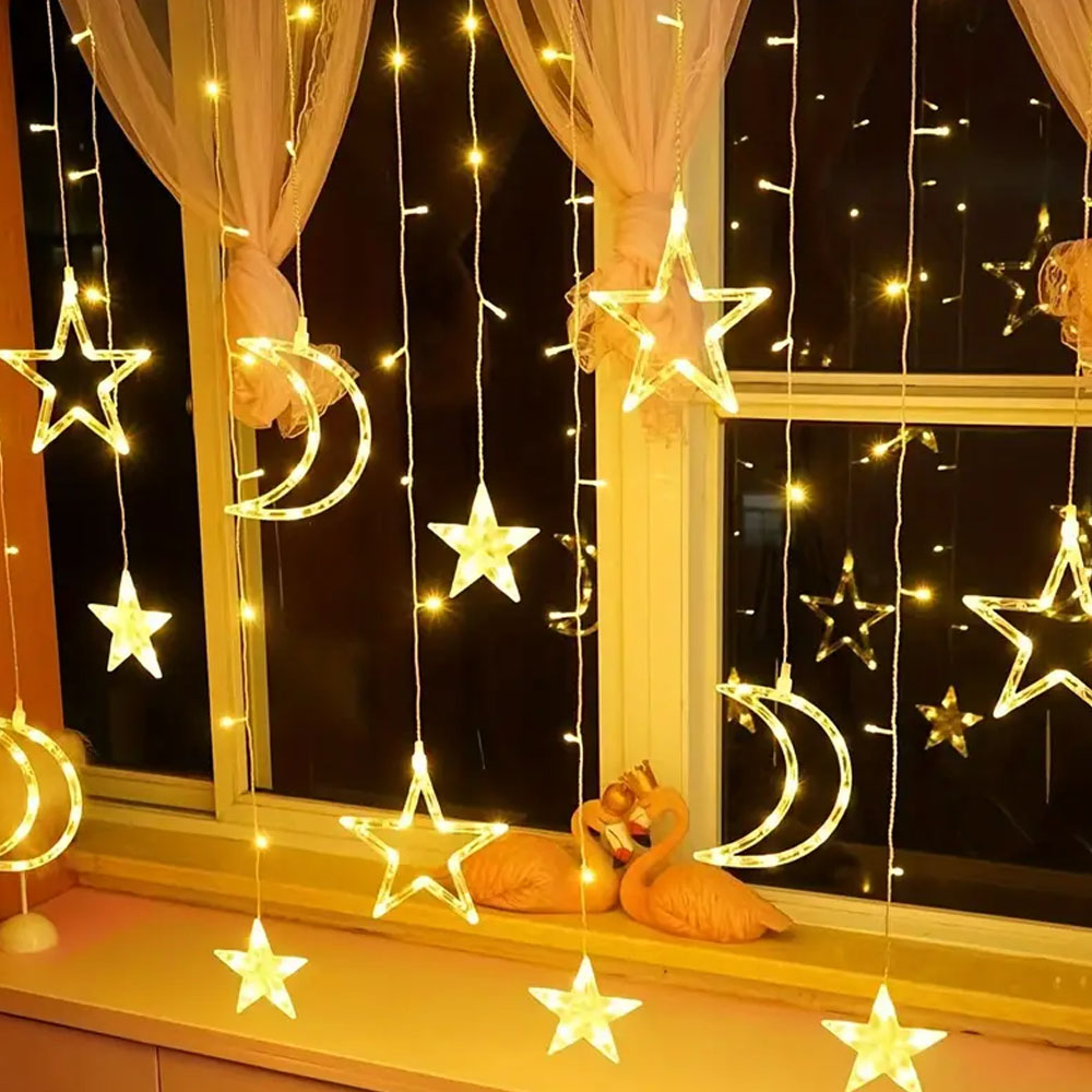 3.5m Star Moon LED Curtain Str - Outdoor Power For Xmas Lights incelemesi ve fiyatı