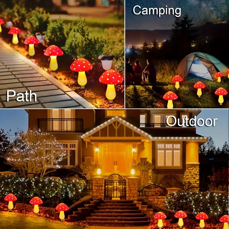 Solar-Powered LED Mushroom Lig - Outdoor Power For Christmas Lights incelemesi ve fiyatı