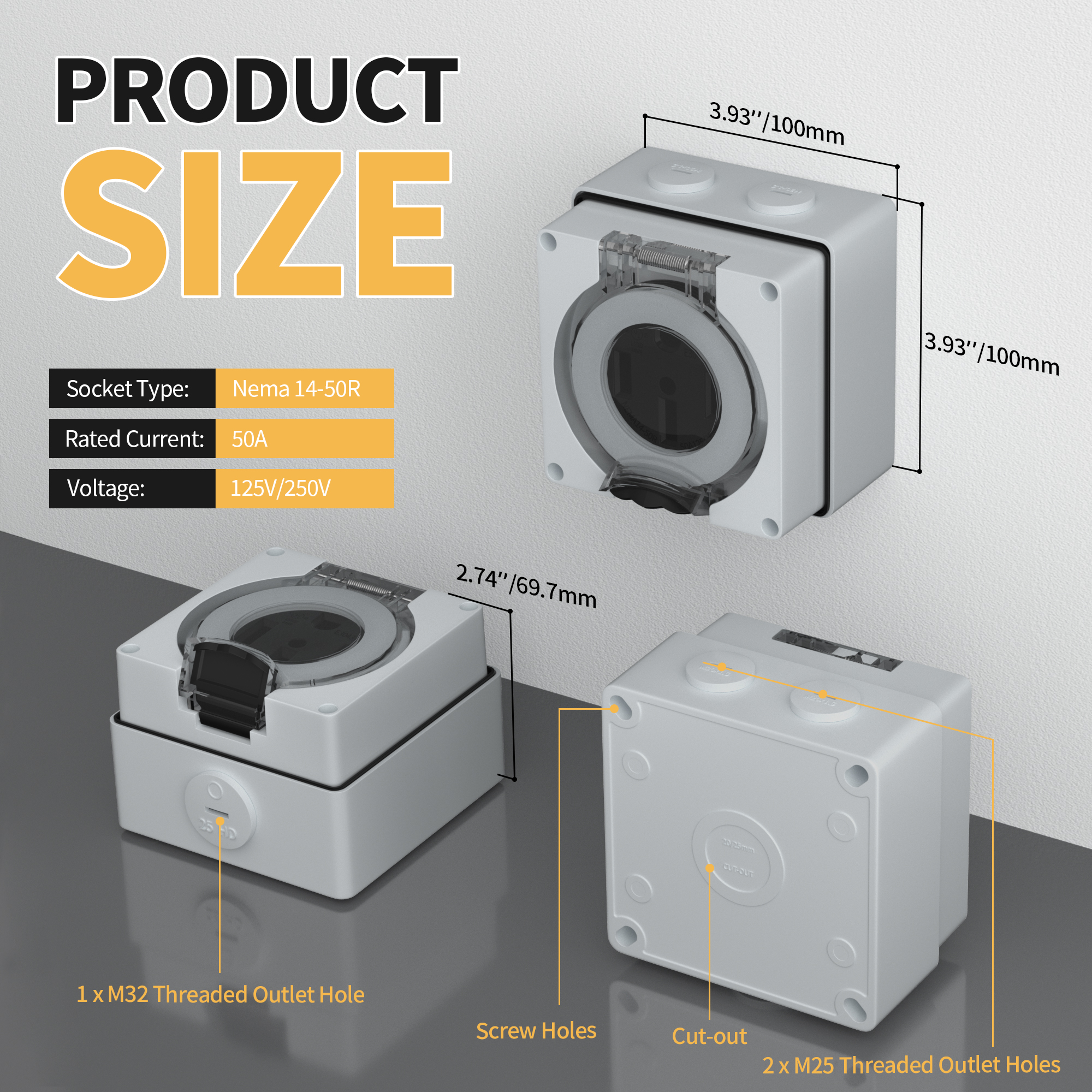 50 Amp Generator RV Power Inle - Outdoor Power Receptacle Box incelemesi ve fiyatı