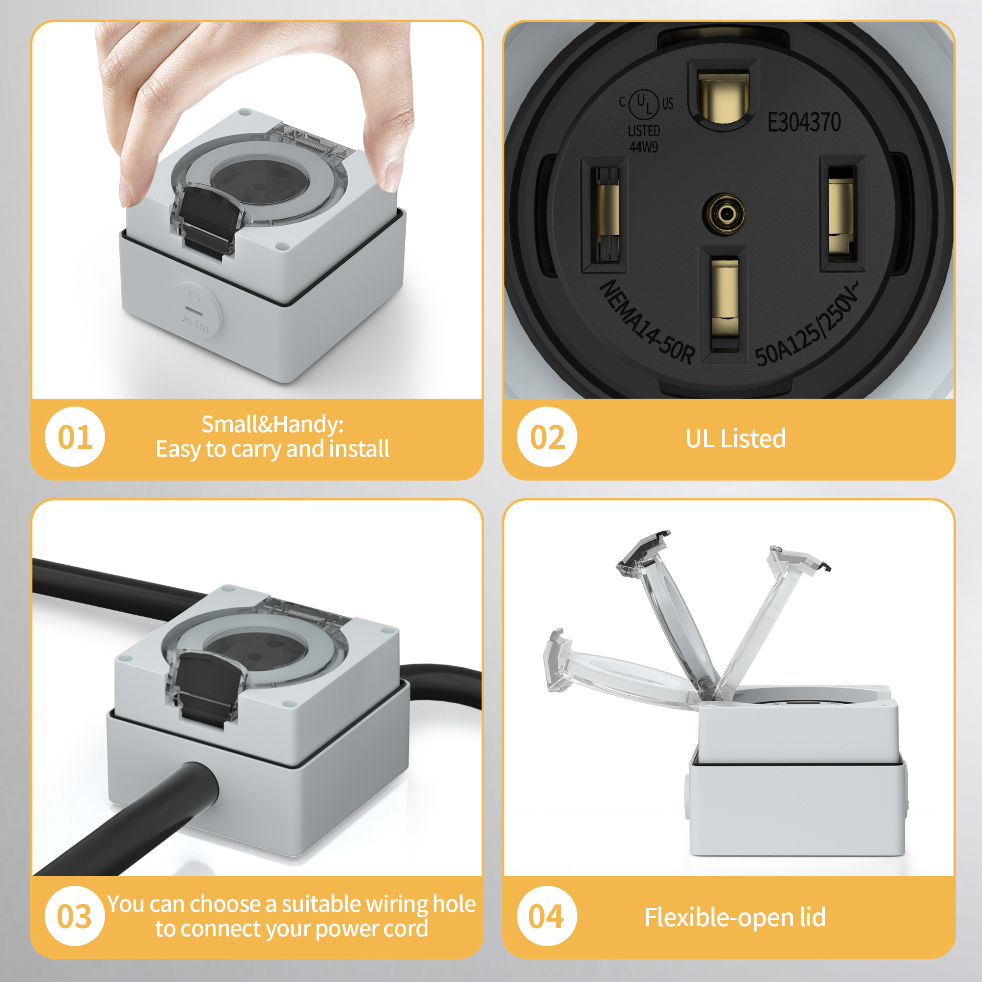 50 Amp Generator RV Power Inle - Outdoor Power Receptacle Box incelemesi ve fiyatı