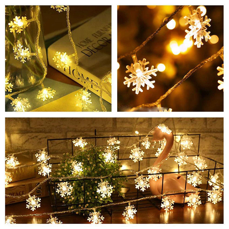 3X 20LED Snowflake String Ligh - Outdoor Power For Xmas Lights incelemesi ve fiyatı