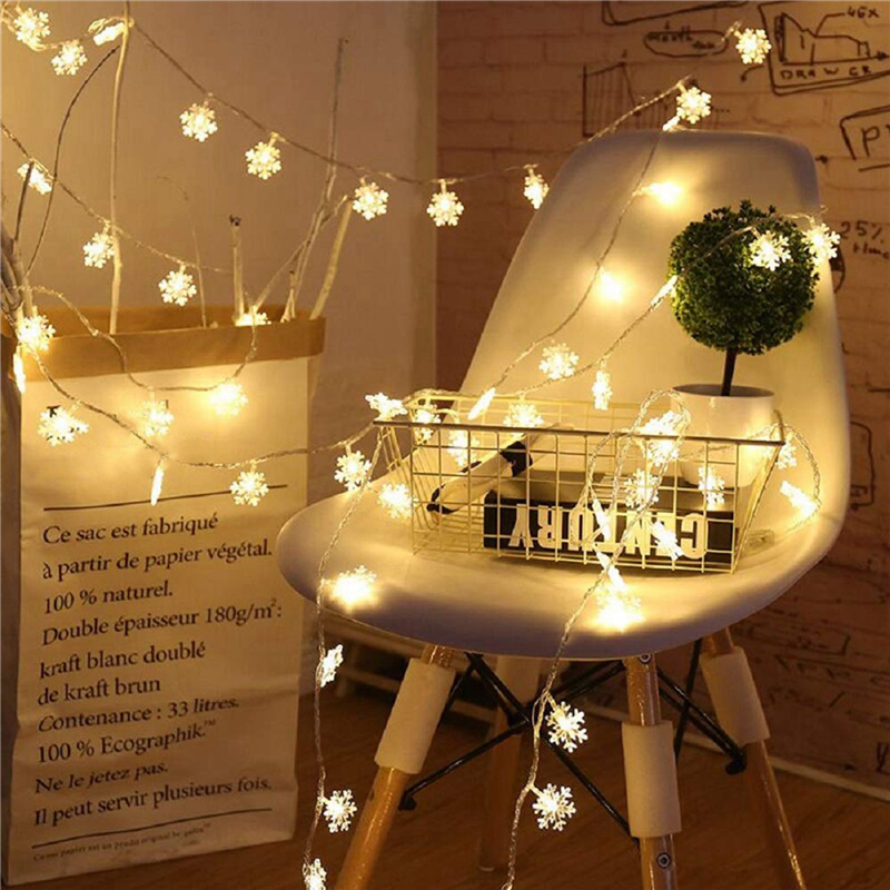 3X 20LED Snowflake String Ligh - Outdoor Power For Xmas Lights incelemesi ve fiyatı