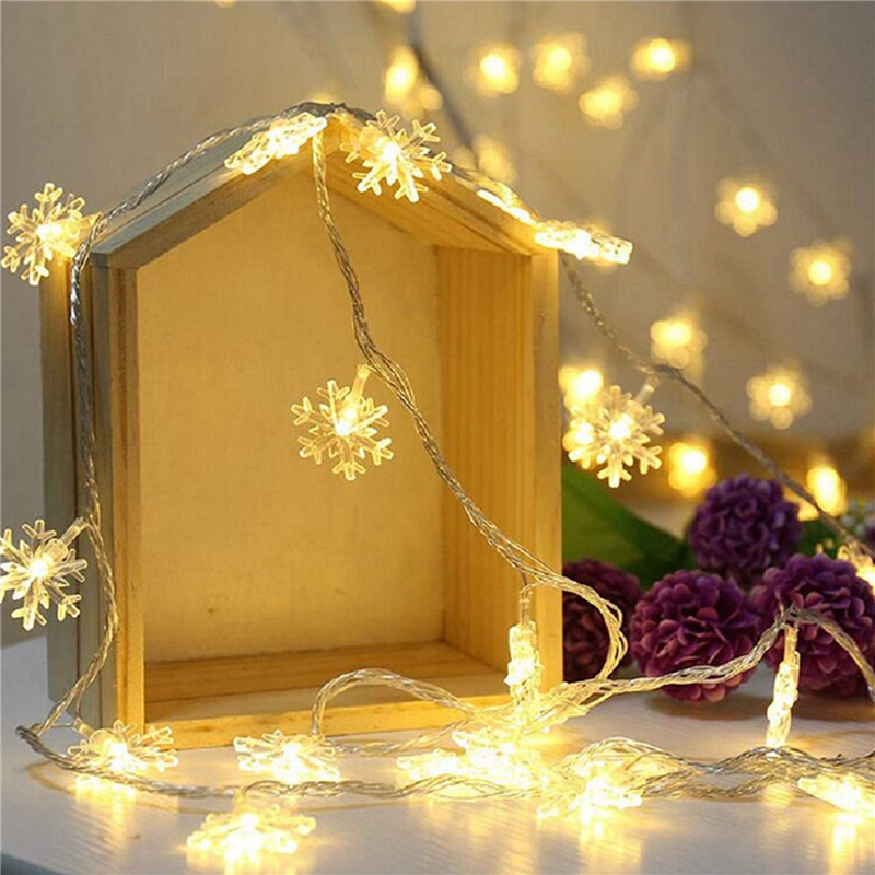 3X 20LED Snowflake String Ligh - Outdoor Power For Xmas Lights incelemesi ve fiyatı