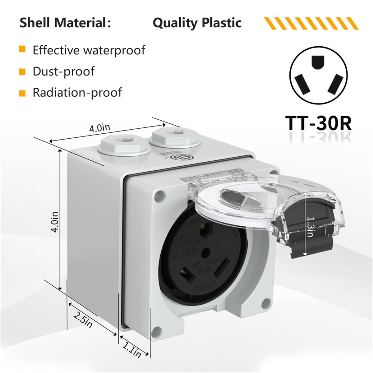 HHTL 30Amp Power Outlet Box,12 - Outdoor Power Receptacle Box incelemesi ve fiyatı