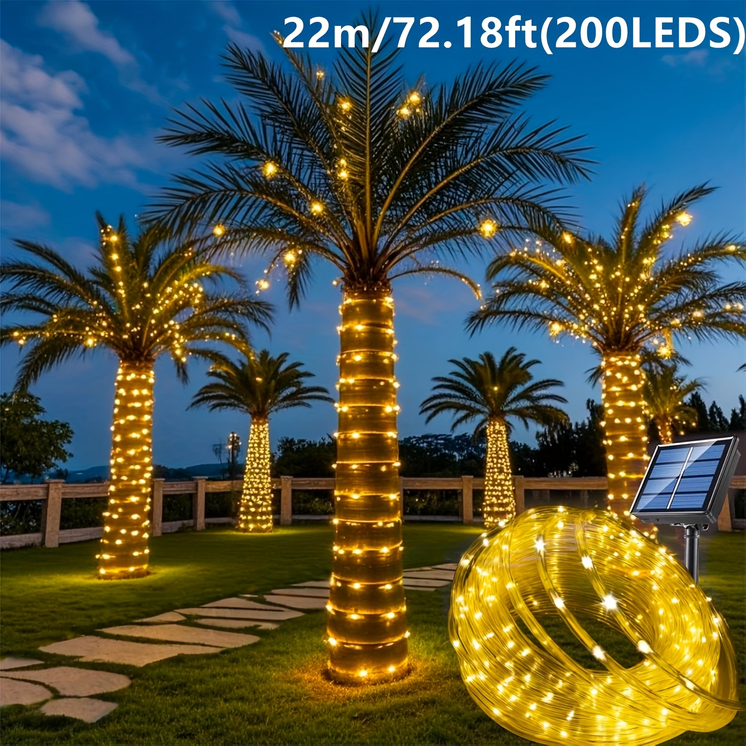 Solar Rope Light 8 Mode Waterp - Outdoor Power For Xmas Lights incelemesi ve fiyatı