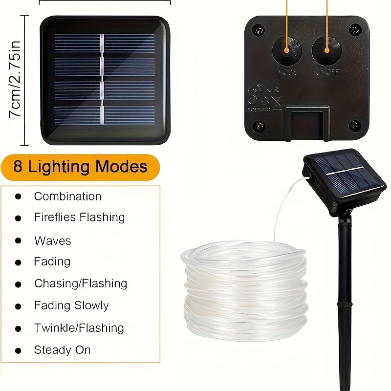 Solar Rope Light 8 Mode Waterp - Outdoor Power For Xmas Lights incelemesi ve fiyatı
