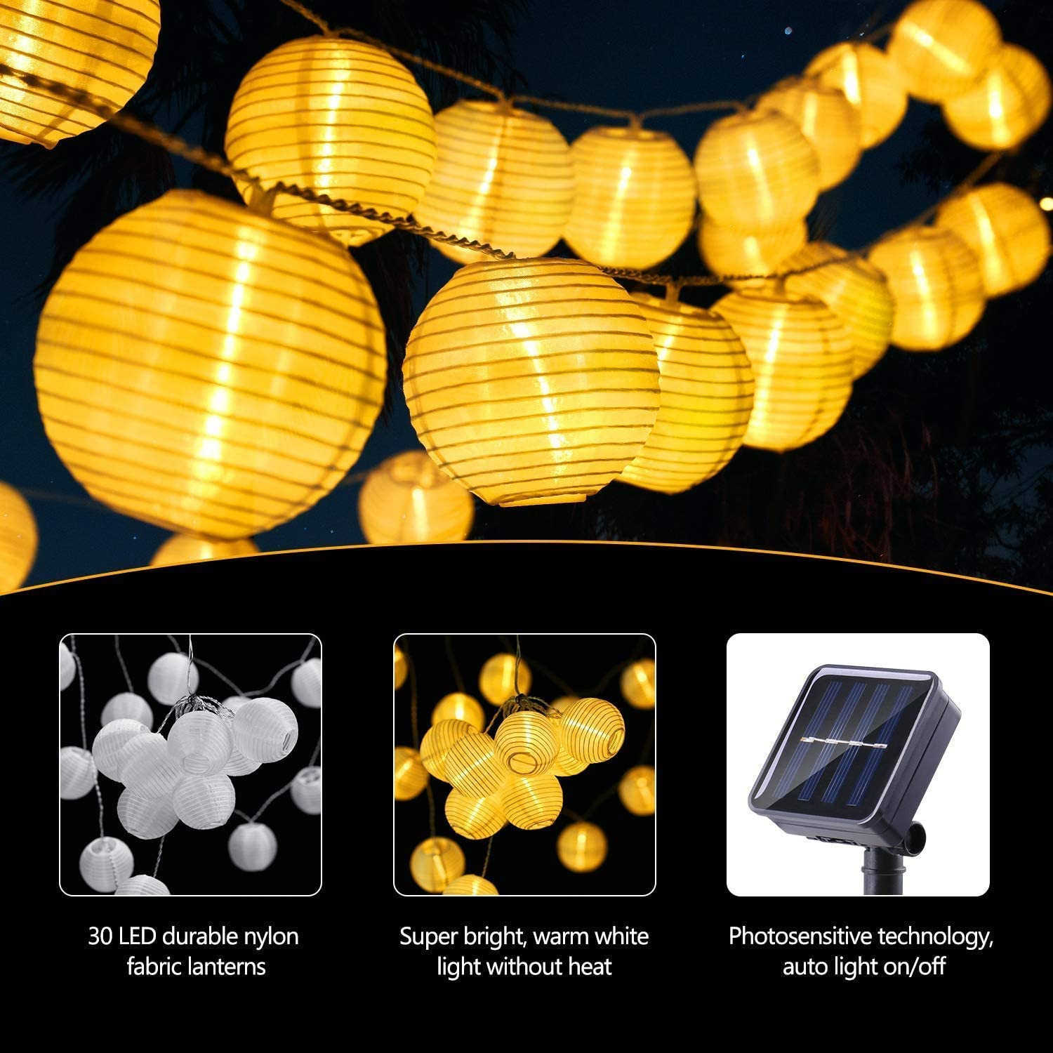 LED Solar Lantern String Light - Outdoor Power For Christmas Lights incelemesi ve fiyatı